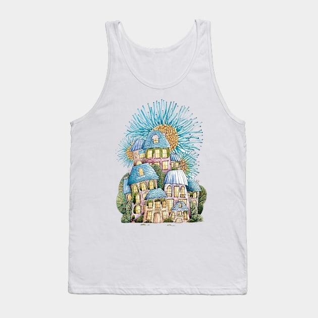 Whimsical Houses Abstract Tank Top by amyliafaizalart